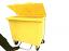 660 Litre 4 Wheel Plastic Bin with Foot Lid Lifter in Yellow 