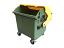 1100 Litre 4 Wheel Plastic Bin with Dome Lid in Yellow 