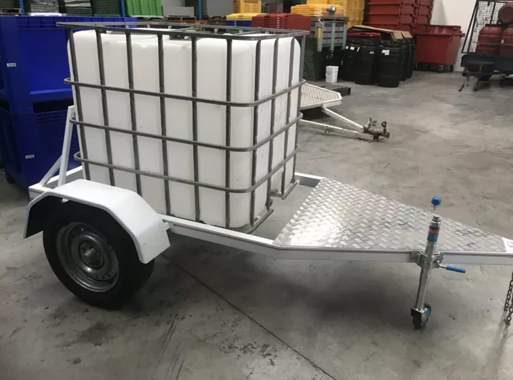 IBC 1000 Litre Water Tanker Trailer with Pump and Hose Reel Water