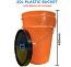 20 Litre Orange Domestic Plastic Bucket Bin with Lid