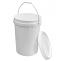 20 Litre White Domestic Plastic Bucket Bin with Lid