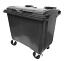 660 Litre 4 Wheel Plastic Bin in Black | 