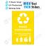 Yellow Rubbish Bin Mixed Containers Waste Sticker, High Tack Vinyl Waste Bin Label Sticker