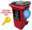 Secure Document Destruction 240 Litre Wheelie Lockable Secure Bin in Red