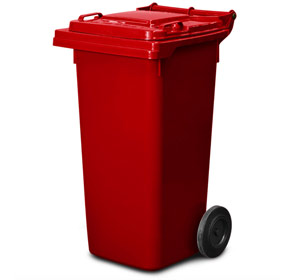 120 Litre Wheelie Bin in Red