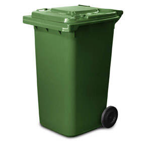 240 Litre Wheelie Bin with Nature Green Lid and Body