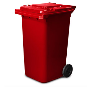 240 Litre Wheelie Bin in Red