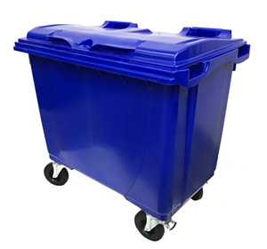 660 Litre 4 Wheel Plastic Bin in Blue | 