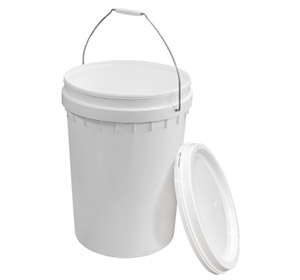 20 Litre White Domestic Plastic Bucket Bin with Lid
